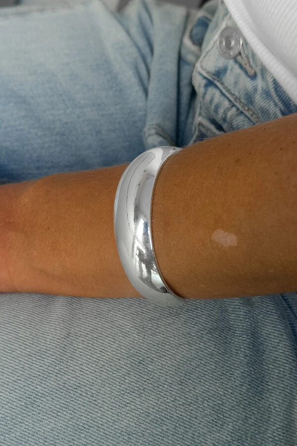 Bracelete Bombê Liso Ajustável | Banho De Prata 925