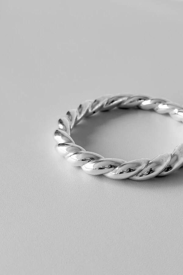 Bracelete Trança Inflada | Prata 925 | Eletroformação