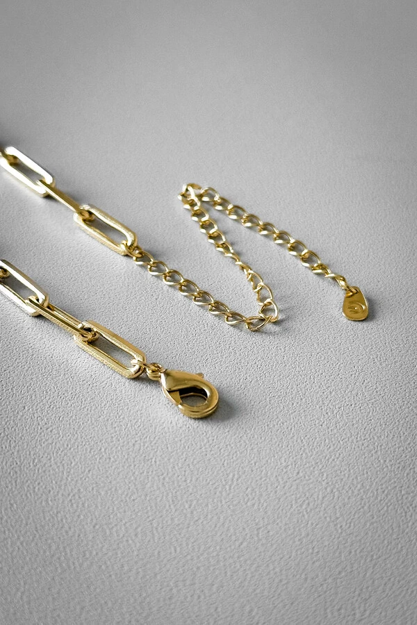 Corrente Elos Longos | Banho de Ouro 18k | Moderna