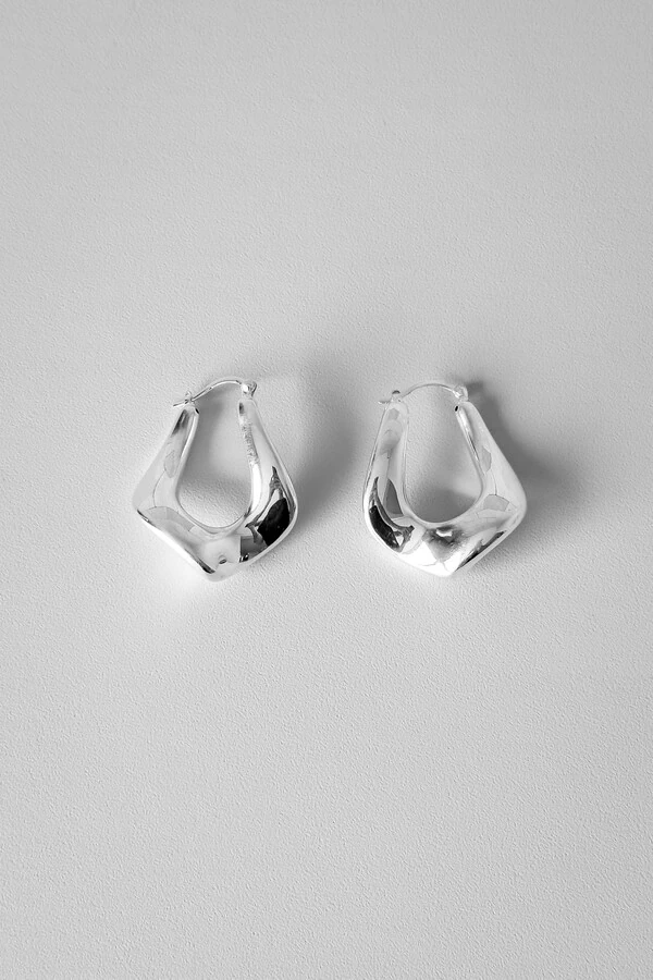 Brinco Argola Folha Orgânica | Prata 925 | Moderno