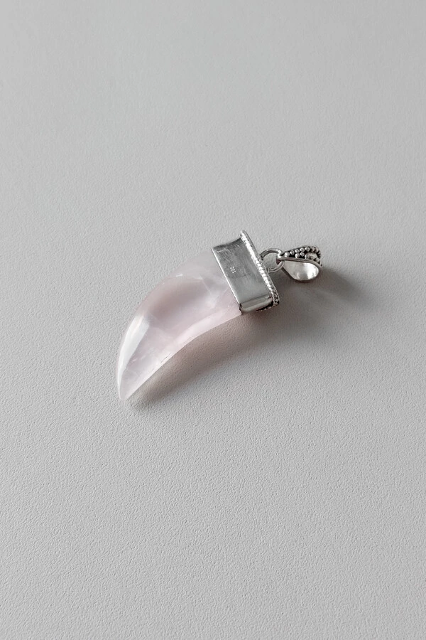 Pingente Garra | Prata 925 | Quartzo Rosa
