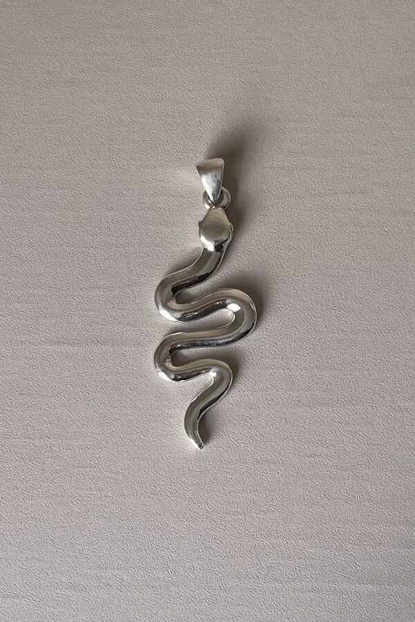 Pingente Serpente 7 cm em Prata 925