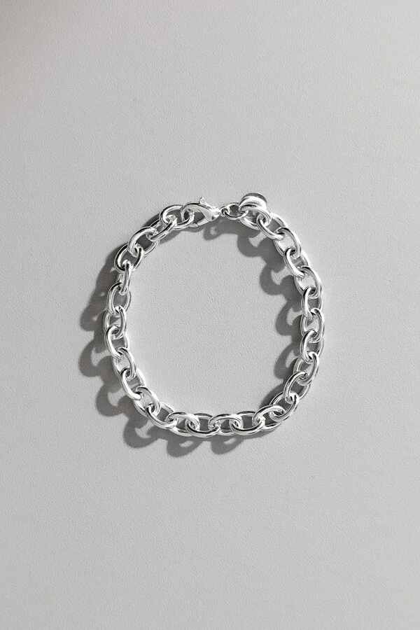 Pulseira Chain | Banho de Prata | Elo Oval Grosso