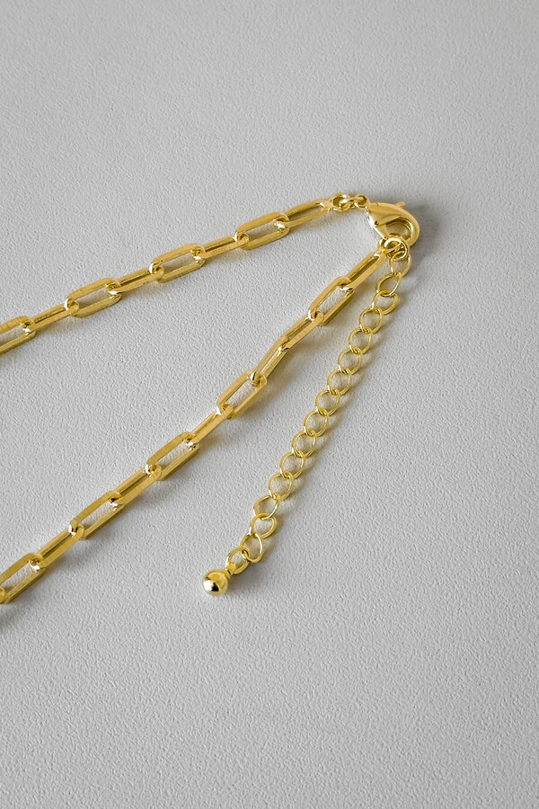Colar Elos Pingente Orgânico | Banho Ouro 18k | Contemporâneo