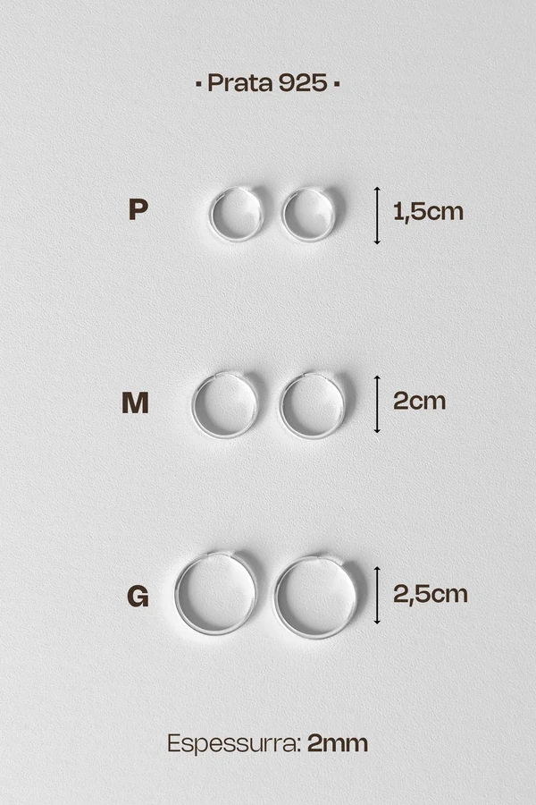 Brinco Argola Fio Quadrado 2mm | Prata 925