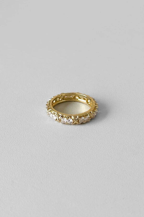 Anel Eternity | Banho de Ouro 18k | Zircônias Cravadas