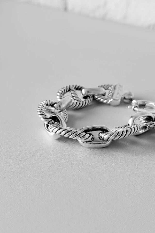 Pulseira Marinheiro Corda | Prata 925 | Eletroformação