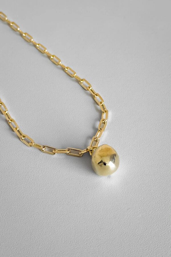 Colar Elos Pingente Orgânico | Banho Ouro 18k | Contemporâneo