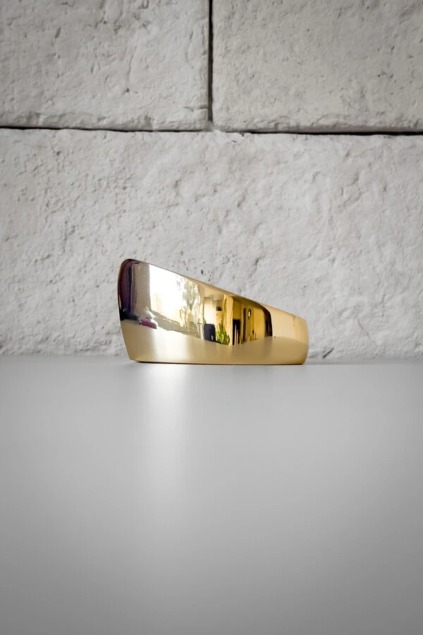 Bracelete Largo Esculpido | Banho de Ouro 18k | Moderno
