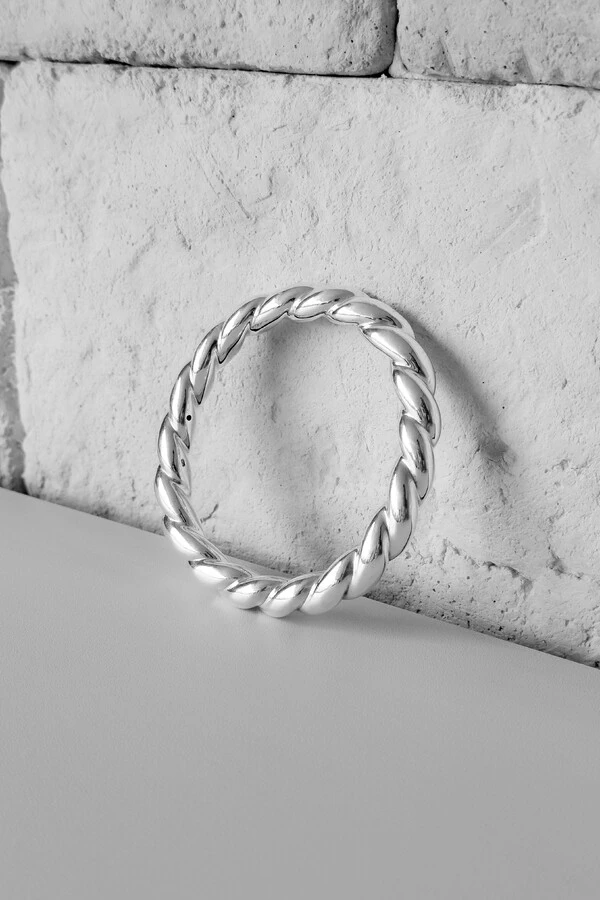 Bracelete Trança Inflada | Prata 925 | Eletroformação