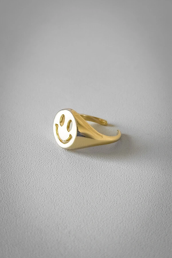 Anel Smile Ajustável | Banho de Ouro 18k