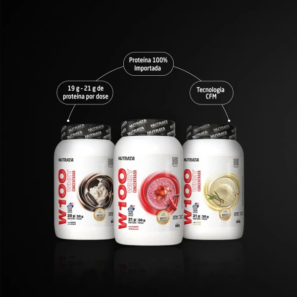 Nutrata W100 Whey Concentrado 900g - Double Chocolate