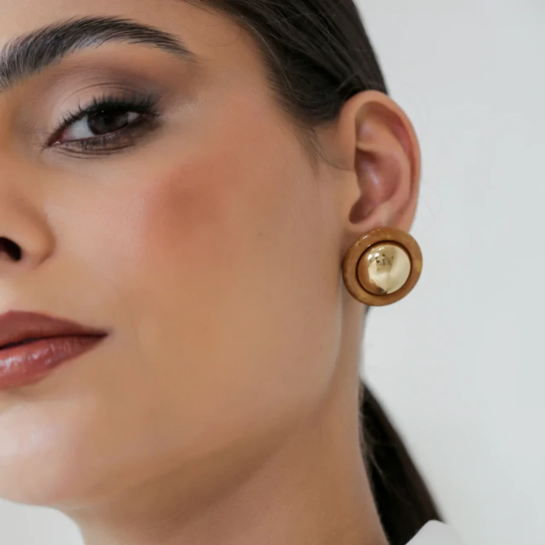 FotoBrinco Botão Resin Muse Mocha Mousse