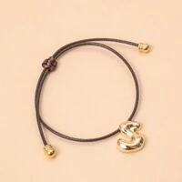 Pulseira Fio Courinho Pingente Letra