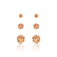 Brincos Trio Ponto de Luz Seis Garras - Pino em Prata 925