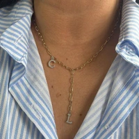 Colar de Elos com Pingentes de Letra Cravejado