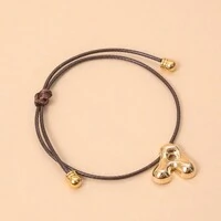 Pulseira Fio Courinho Pingente Letra