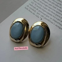 Brinco Botão Oval