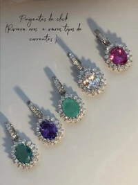 Pingente Oval com Zircônia