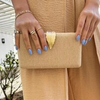 Bolsa Clutch Folha Dourada