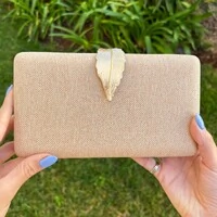 Bolsa Clutch Folha Dourada