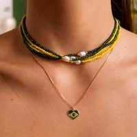 Choker Cristal Colors com Pérola de Água Doce