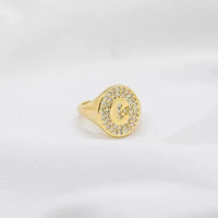 Anel Letra Cravejado Ajustável