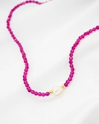 Choker de Cristais com Pérola de Água Doce