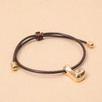 Pulseira Fio Courinho Pingente Letra