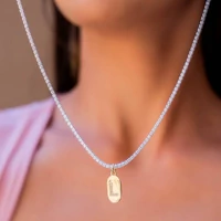 Colar Riviera Medalha Letra Inicial Mix de Banhos