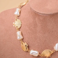 Choker Conchas e Pérolas