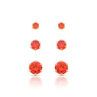 Brincos Trio Ponto de Luz Seis Garras - Pino em Prata 925