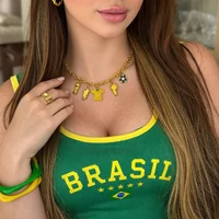 Colar Elos com Pingentes Brasil
