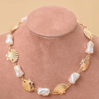 Choker Conchas e Pérolas