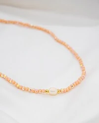 Choker de Cristais com Pérola de Água Doce