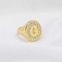 Anel Letra Cravejado Ajustável