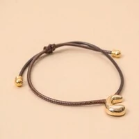 Pulseira Fio Courinho Pingente Letra