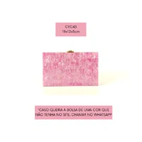 Bolsa Clutch Perolada com Textura de Quadrados