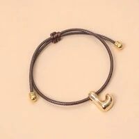 Pulseira Fio Courinho Pingente Letra
