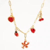 Choker com Pingentes Vermelhos