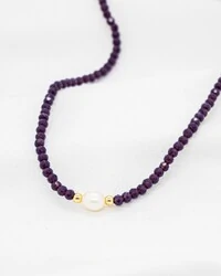 Choker de Cristais com Pérola de Água Doce