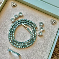Colar Riviera Acquamarine 3 Pontas com Fecho Joia