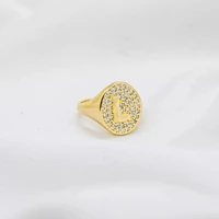 Anel Letra Cravejado Ajustável