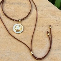 Colar Country Duplo Chapéu Dourado