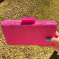 Bolsa Clutch Malha Pink com Brilho
