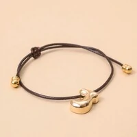 Pulseira Fio Courinho Pingente Letra