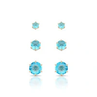 Brincos Trio Ponto de Luz Seis Garras - Pino em Prata 925