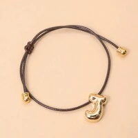 Pulseira Fio Courinho Pingente Letra