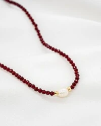 Choker de Cristais com Pérola de Água Doce