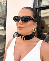 Choker Tecido Pingente Oval Dourado Martelado